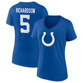 Anthony Richardson Women's Icon Name & Number V-Neck T-Shirt - Indianapolis Colts T-shirts