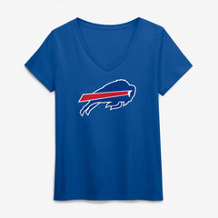 Logo Athletic Women's Primary Logo V-Neck T-Shirt - Buffalo Bills T-shirts