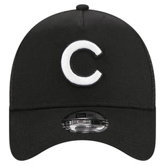 Black Chicago Cubs New Era A-Frame 9FORTY Trucker Adjustable Hat