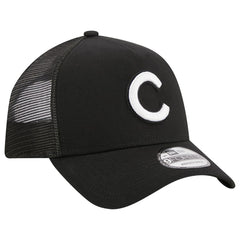 Black Chicago Cubs New Era A-Frame 9FORTY Trucker Adjustable Hat