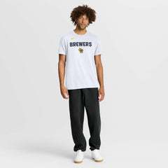 White Milwaukee Brewers Nike Bold Team Name T-Shirt