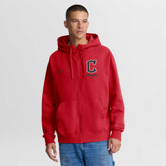 Red Cleveland Guardians Nike Primetime Lockup Full-Zip Hoodie