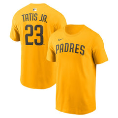 Gold Fernando Tatis Jr. San Diego Padres Nike Name & Number T-Shirt