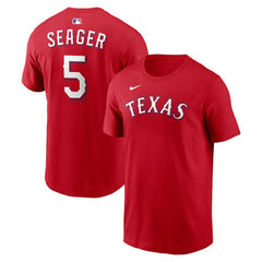 Red Corey Seager Texas Rangers Nike Name & Number T-Shirt