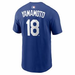 Royal Yoshinobu Yamamoto Los Angeles Dodgers Nike Home Name & Number T-Shirt
