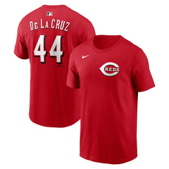 Red Elly De La Cruz Cincinnati Reds Nike Home Name & Number T-Shirt