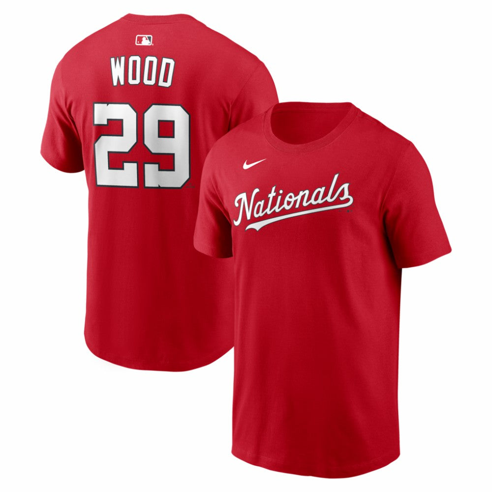 Red James Wood Washington Nationals Nike Home Name & Number T-Shirt