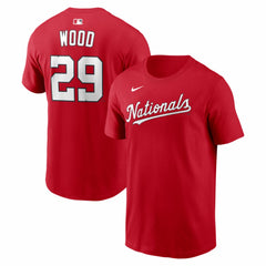 Red James Wood Washington Nationals Nike Home Name & Number T-Shirt
