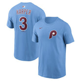 Light Blue Bryce Harper Philadelphia Phillies Nike Name & Number T-Shirt