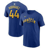 Royal Julio Rodríguez Seattle Mariners Nike City Connect Name & Number T-Shirt