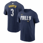 Navy Bryce Harper Philadelphia Phillies Nike City Connect Name & Number T-Shirt