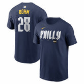 Navy Alec Bohm Philadelphia Phillies Nike City Connect Name & Number T-Shirt