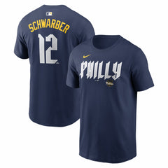 Navy Kyle Schwarber Philadelphia Phillies Nike City Connect Name & Number T-Shirt