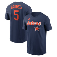 Navy Jeff Bagwell Houston Astros Nike Cooperstown Collection Name & Number T-Shirt