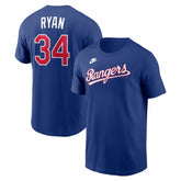 Royal Nolan Ryan Texas Rangers Nike Cooperstown Collection Name & Number T-Shirt
