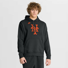 Black New York Mets Nike Cooperstown Collection Logo Club Hoodie