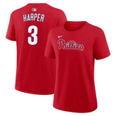 Red Bryce Harper Philadelphia Phillies Nike Women's Name & Number T-Shirt