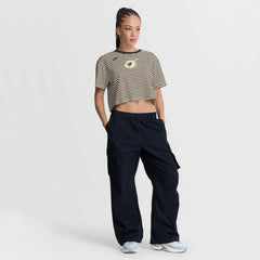 Brown/Cream San Diego Padres Nike Women's Cooperstown Collection Striped Cropped T-Shirt