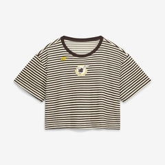 Brown/Cream San Diego Padres Nike Women's Cooperstown Collection Striped Cropped T-Shirt