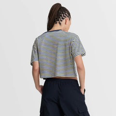 Navy/Cream Houston Astros Nike Women's Cooperstown Collection Striped Cropped T-Shirt