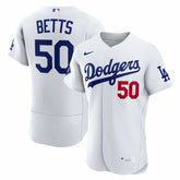 White Mookie Betts Los Angeles Dodgers Nike Home Authentic Sponsor Patch Jersey