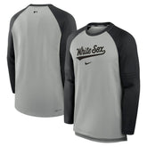 Heather Gray/Black Chicago White Sox Nike Authentic Collection Game Time Raglan Performance Long Sleeve T-Shirt