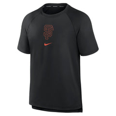 Black San Francisco Giants Nike Authentic Collection Pregame Raglan Performance T-Shirt