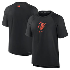 Black Baltimore Orioles Nike Authentic Collection Pregame Raglan Performance T-Shirt