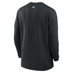 Black Miami Marlins Nike Authentic Collection Game Time Performance Quarter-Zip Top