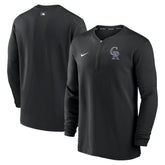 Black Colorado Rockies Nike Authentic Collection Game Time Performance Quarter-Zip Top