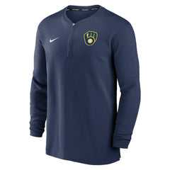 Navy Milwaukee Brewers Nike Authentic Collection Game Time Performance Quarter-Zip Top