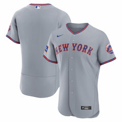 Gray New York Mets Nike Road Sponsor Patch Authentic Jersey