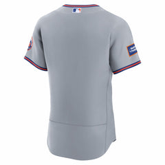 Gray New York Mets Nike Road Sponsor Patch Authentic Jersey