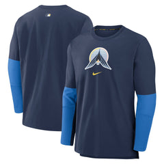 Navy Minnesota Twins Nike Authentic Collection Player Dri-FIT Lightweight Pullover