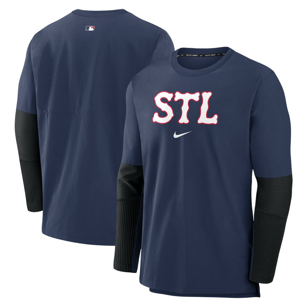 Navy St. Louis Cardinals Nike Authentic Collection Player Dri-FIT Lightweight Pullover