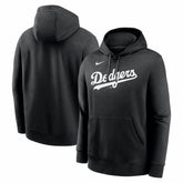 Black Los Angeles Dodgers Nike Logo Club Fleece Hoodie