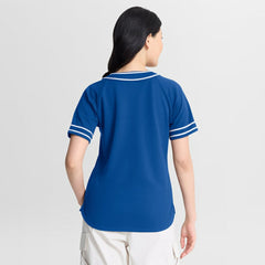 Royal Los Angeles Dodgers Fanatics Women's Diva Race Ahead Raglan V-Neck T-Shirt