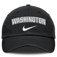 Black Washington Nationals Nike Primetime Club Adjustable Hat