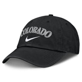 Black Colorado Rockies Nike Primetime Club Adjustable Hat