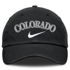 Black Colorado Rockies Nike Primetime Club Adjustable Hat
