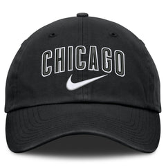 Black Chicago Cubs Nike Primetime Club Adjustable Hat