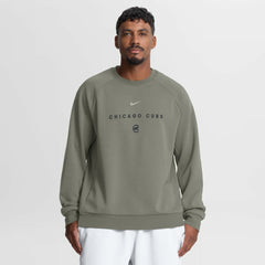 Olive Chicago Cubs Nike Statement Primary Raglan Dri-FIT Sweatshirt