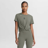 Olive Los Angeles Dodgers Nike Women's One Twist Dri-FIT Cropped T-Shirt
