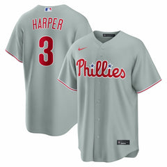 Gray Bryce Harper Philadelphia Phillies Nike Road Replica Jersey