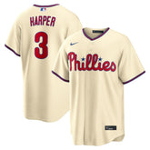 Cream Bryce Harper Philadelphia Phillies Nike Alternate Replica Jersey