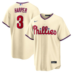 Cream Bryce Harper Philadelphia Phillies Nike Alternate Replica Jersey