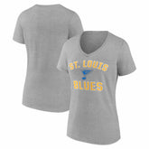 NHL St. Louis Blues Logo Athletic Women's Arch Victory V-Neck T-Shirt