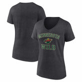 NHL Minnesota Wild Logo Athletic Women's Arch Victory V-Neck T-Shirt