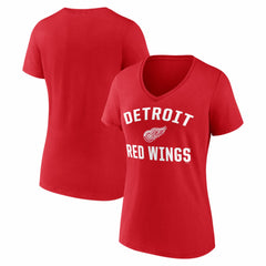 NHL Detroit Red Wings Logo Athletic Women's Arch Victory V-Neck T-Shirt
