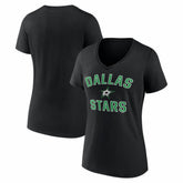 NHL Dallas Stars Logo Athletic Women's Arch Victory V-Neck T-Shirt